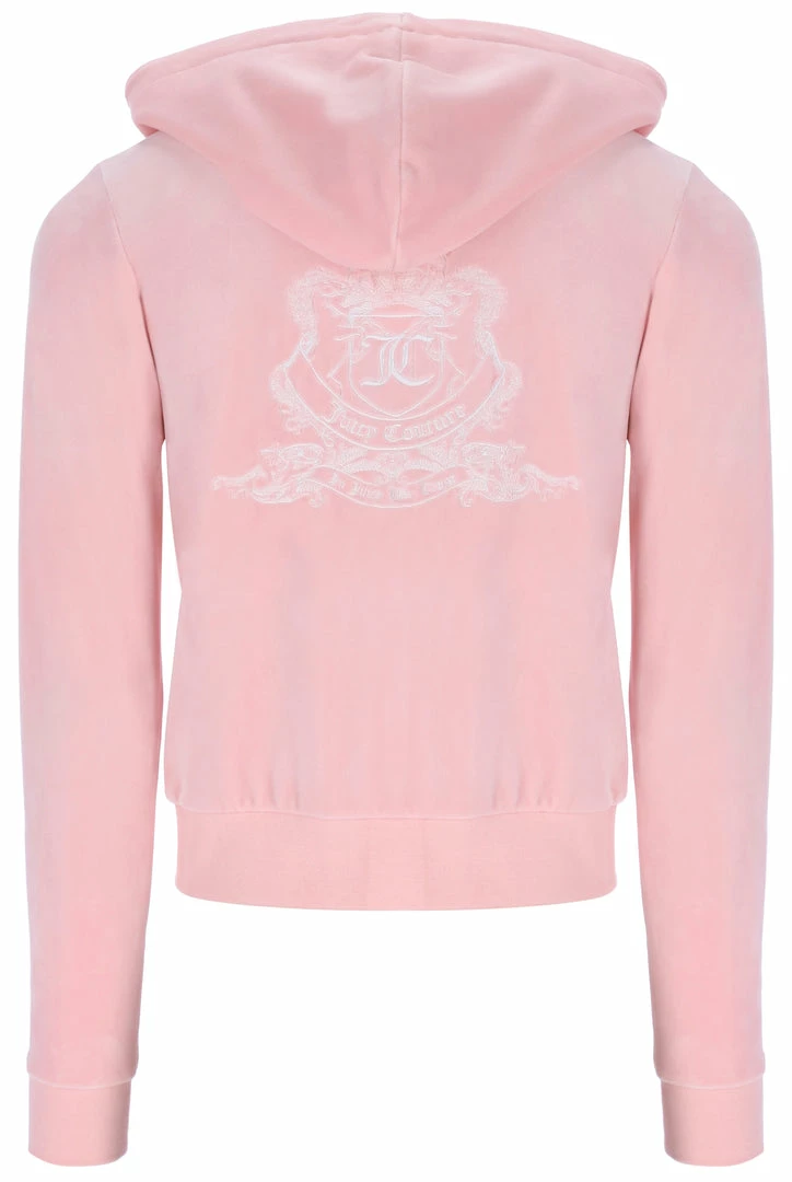 JUICY COUTURE TRACKSUITS ALMOND BLOSSOM ANNIVERSARY CREST ZIP THROUGH HOODIE