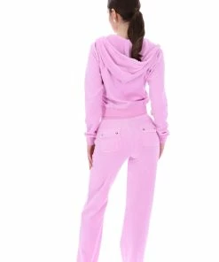 JUICY COUTURE ORCHID LUXE VELOUR ROBERTSON HOODIE TRACKSUITS