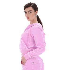 JUICY COUTURE ORCHID LUXE VELOUR ROBERTSON HOODIE TRACKSUITS