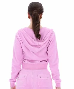 JUICY COUTURE ORCHID LUXE VELOUR ROBERTSON HOODIE TRACKSUITS