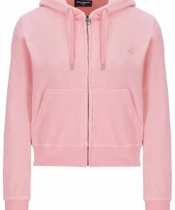 JUICY COUTURE ALMOND BLOSSOM LUXE VELOUR ROBERTSON HOODIE