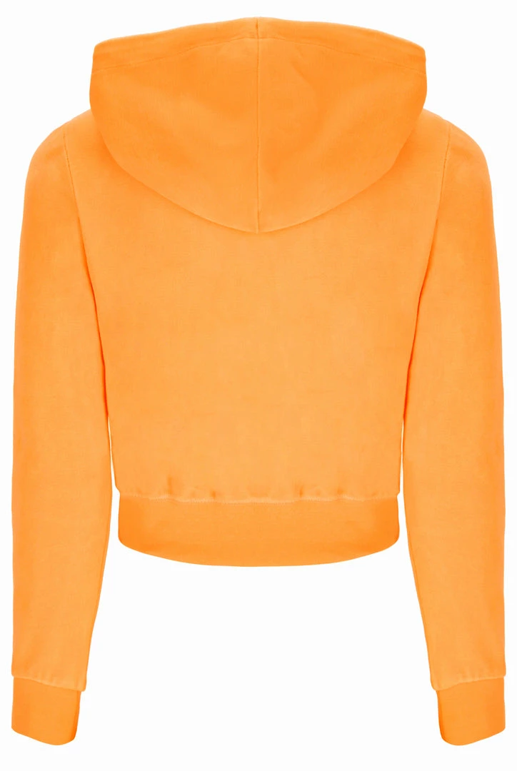 JUICY COUTURE BLAZING ORANGE LUXE VELOUR ROBERTSON HOODIE
