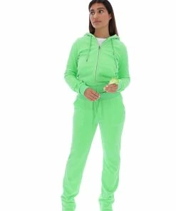 JUICY COUTURE SUMMER GREEN LUXE VELOUR ROBERTSON HOODIE NEW IN