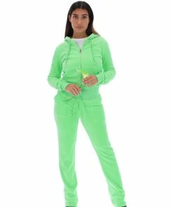 JUICY COUTURE SUMMER GREEN LUXE VELOUR DEL RAY POCKETED BOTTOMS