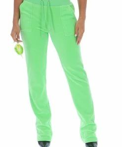JUICY COUTURE SUMMER GREEN LUXE VELOUR DEL RAY POCKETED BOTTOMS