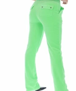 JUICY COUTURE SUMMER GREEN LUXE VELOUR DEL RAY POCKETED BOTTOMS