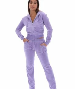 JUICY COUTURE NEW IN DAYBREAK LUXE VELOUR DEL RAY POCKETED BOTTOMS