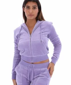 JUICY COUTURE DAYBREAK LUXE VELOUR ROBERTSON HOODIE NEW IN