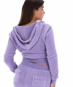 JUICY COUTURE DAYBREAK LUXE VELOUR ROBERTSON HOODIE NEW IN