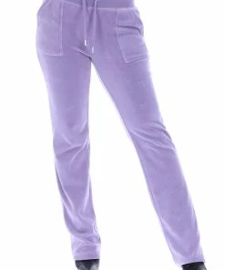 JUICY COUTURE NEW IN DAYBREAK LUXE VELOUR DEL RAY POCKETED BOTTOMS
