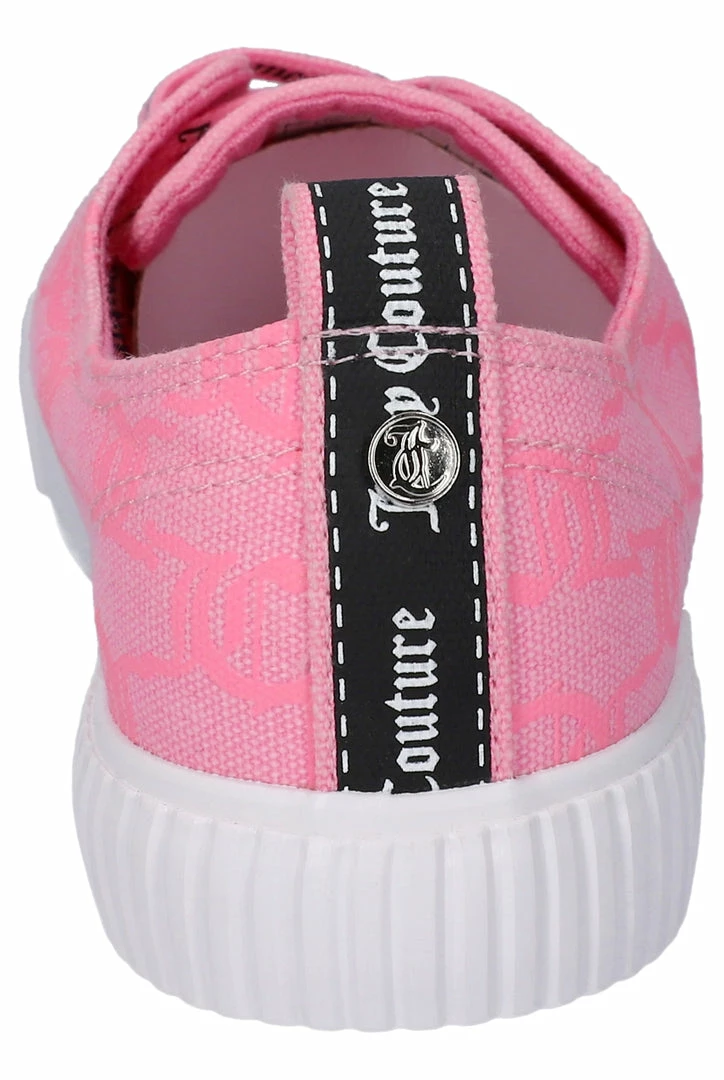 JUICY COUTURE FOOTWEAR NEON PINK MONOGRAM CANVAS TRAINER