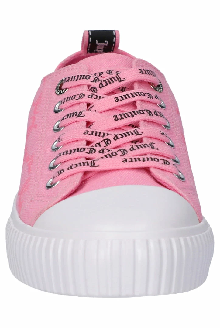 JUICY COUTURE FOOTWEAR NEON PINK MONOGRAM CANVAS TRAINER