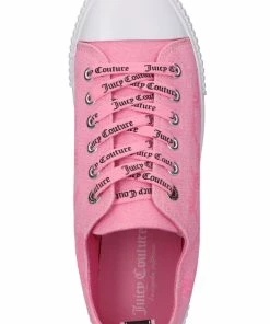 JUICY COUTURE FOOTWEAR NEON PINK MONOGRAM CANVAS TRAINER