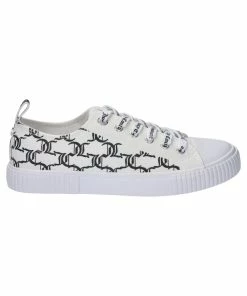 JUICY COUTURE FOOTWEAR WHITE MONOGRAM CANVAS TRAINER