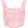 JUICY COUTURE FLURO PINK MONOGRAM ACID WASH DENIM CORSET SPRING SUMMER '22 COLLECTION