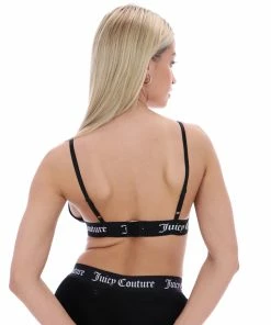 JUICY COUTURE NEW IN BLACK COTTON LOUNGE TRIANGLE BRA