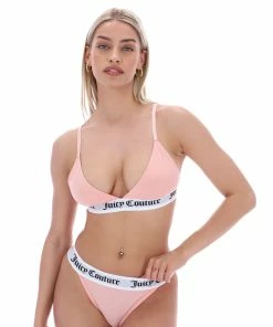 JUICY COUTURE PALE PINK COTTON LOUNGE TRIANGLE BRA