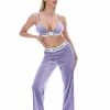 JUICY COUTURE DAYBREAK VELVET LOUNGE WIDE LEG BOTTOMS