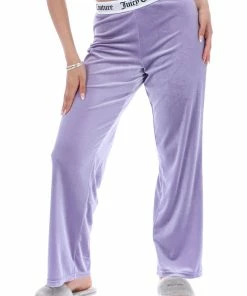 JUICY COUTURE DAYBREAK VELVET LOUNGE WIDE LEG BOTTOMS