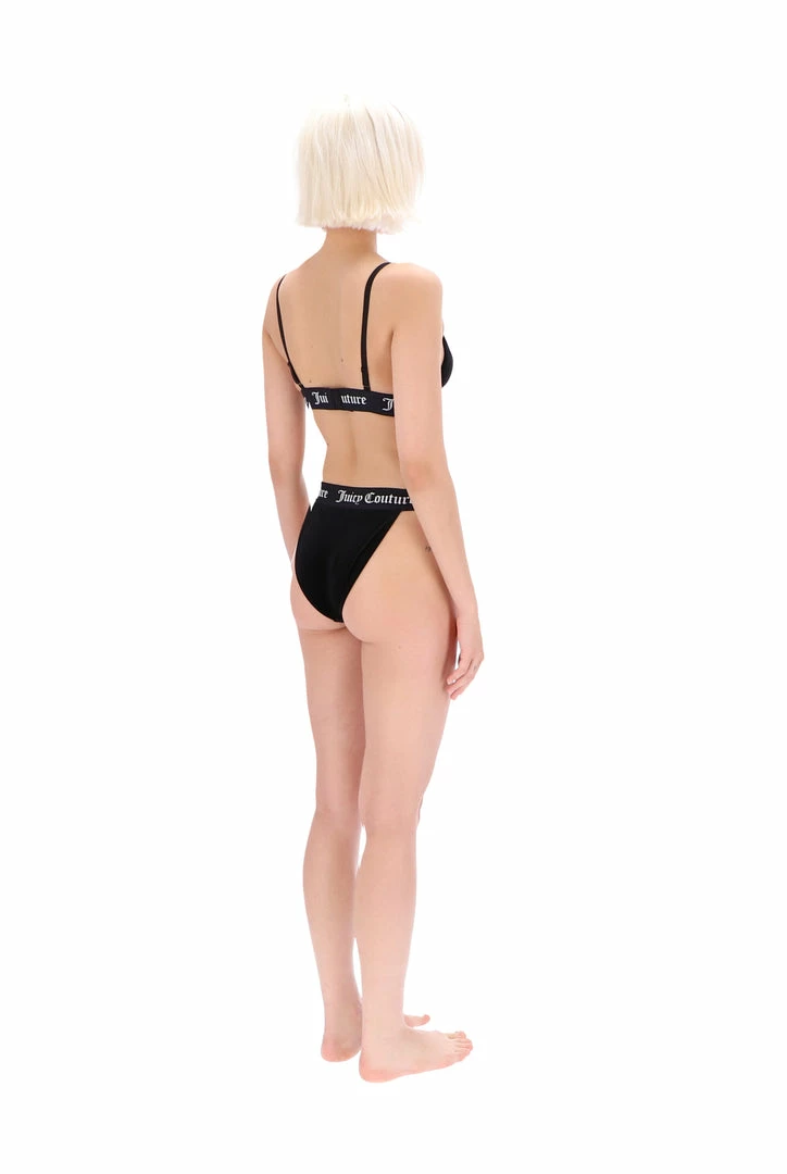 JUICY COUTURE LINGERIE & NIGHTWEAR BLACK VELVET LOUNGE TRIANGLE BRA