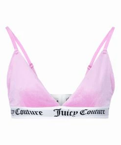 JUICY COUTURE LINGERIE & NIGHTWEAR ORCHID PINK VELVET LOUNGE TRIANGLE BRA