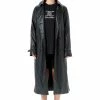 JUICY COUTURE BLACK DEBOSSED FAUX LEATHER TRENCH COAT