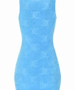 JUICY COUTURE AQUA RECYCLED JACQUARD TOWELLING TANK DRESS