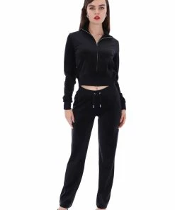 JUICY COUTURE TRACKSUITS BLACK CLASSIC VELOUR DEL RAY BOTTOMS