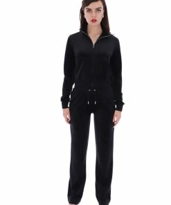 JUICY COUTURE TRACKSUITS BLACK CLASSIC VELOUR DEL RAY BOTTOMS