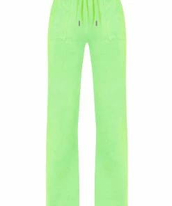 JUICY COUTURE NEW IN SUMMER GREEN CLASSIC VELOUR DEL RAY POCKETED BOTTOMS