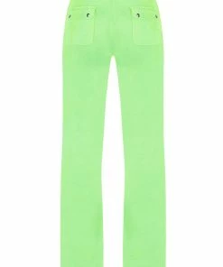 JUICY COUTURE NEW IN SUMMER GREEN CLASSIC VELOUR DEL RAY POCKETED BOTTOMS