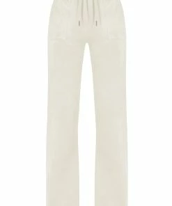 JUICY COUTURE CREAM CLASSIC VELOUR DEL RAY POCKETED BOTTOMS SPRING SUMMER '22 COLLECTION
