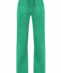 JUICY COUTURE GUMDROP GREEN CLASSIC VELOUR DEL RAY POCKETED BOTTOMS