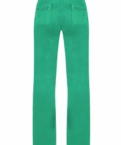 JUICY COUTURE GUMDROP GREEN CLASSIC VELOUR DEL RAY POCKETED BOTTOMS