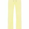 JUICY COUTURE SPRING SUMMER '22 COLLECTION YELLOW PEAR CLASSIC VELOUR DEL RAY POCKETED BOTTOMS
