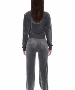 JUICY COUTURE TOP HAT CLASSIC VELOUR DEL RAY POCKETED BOTTOMS TRACKSUITS