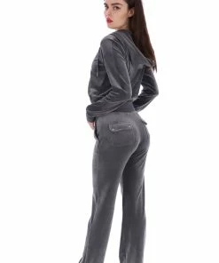 JUICY COUTURE TOP HAT CLASSIC VELOUR DEL RAY POCKETED BOTTOMS TRACKSUITS