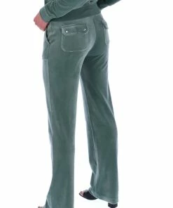 JUICY COUTURE CHINOIS GREEN CLASSIC VELOUR DEL RAY POCKETED BOTTOMS