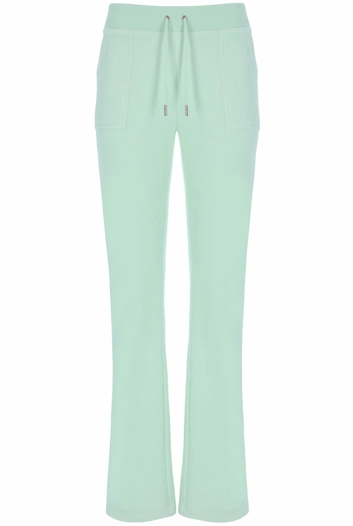 JUICY COUTURE MINT GREEN LUXE VELOUR DEL RAY POCKETED BOTTOMS TRACKSUITS