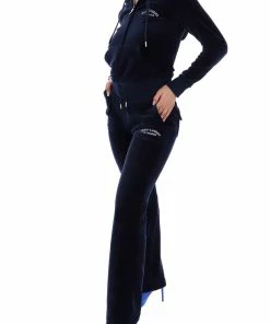 JUICY COUTURE NIGHT SKY RECYCLED VELOUR ZIP THROUGH HOODIE NEW IN