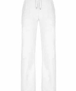 JUICY COUTURE SPRING SUMMER '22 COLLECTION WHITE TERRY TOWELLING DEL RAY POCKETED BOTTOMS