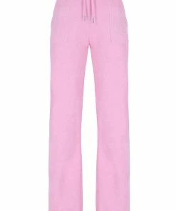 JUICY COUTURE PINK PETAL TERRY TOWELLING DEL RAY POCKETED BOTTOMS SPRING SUMMER '22 COLLECTION