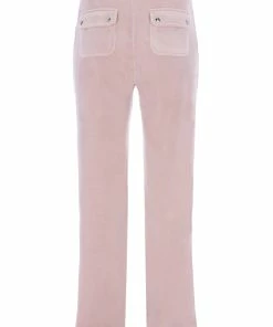 JUICY COUTURE SHADOW GREY CLASSIC VELOUR DEL RAY POCKETED BOTTOMS TRACKSUITS