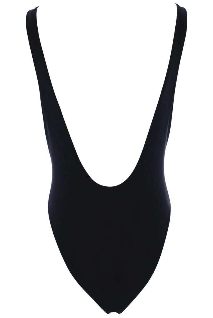 JUICY COUTURE BLACK LA LOGO SCOOP BACK SWIMSUIT