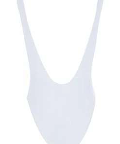 JUICY COUTURE WHITE LA LOGO SCOOP BACK SWIMSUIT