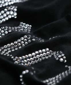 JUICY COUTURE BLACK RACER VELOUR DIAMANTE CROP TOPS