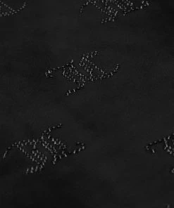 JUICY COUTURE BLACK VELOUR MONOGRAM DIAMANTE EMBELLISHED TANK