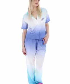JUICY COUTURE AQUA OMBRE SATIN PYJAMA TROUSERS