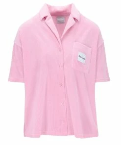 JUICY COUTURE PINK PETAL LOUNGE RIB VELOUR SHIRT TOPS