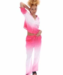 JUICY COUTURE PINK OMBRE SATIN PYJAMA TROUSERS BOTTOMS